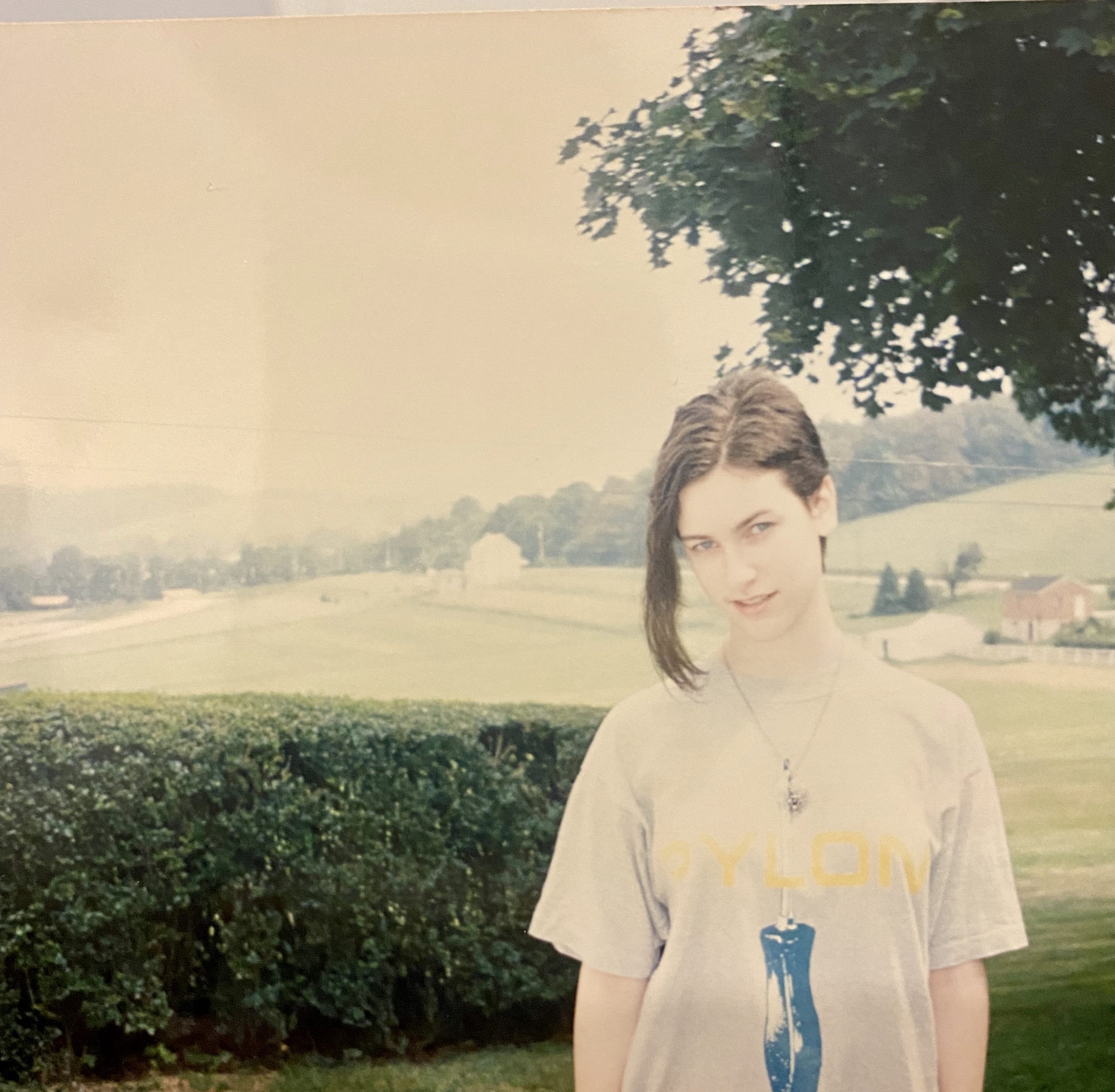 Sarah in 1991 in Pylon t-shirt