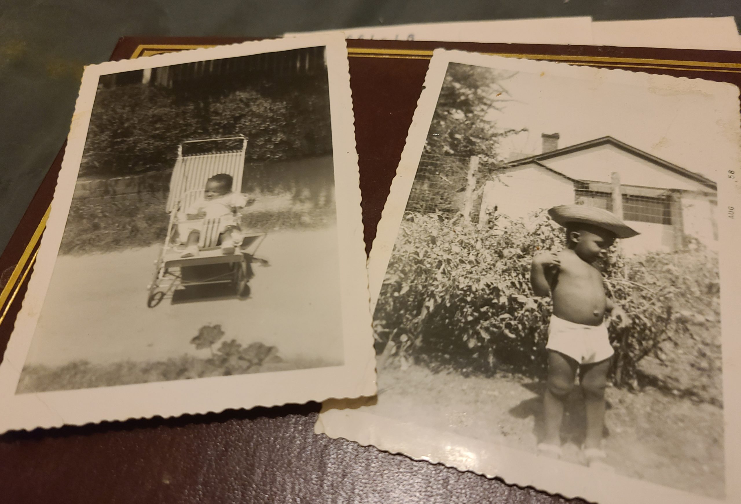 Two photos of Reuben Jackson as a baby