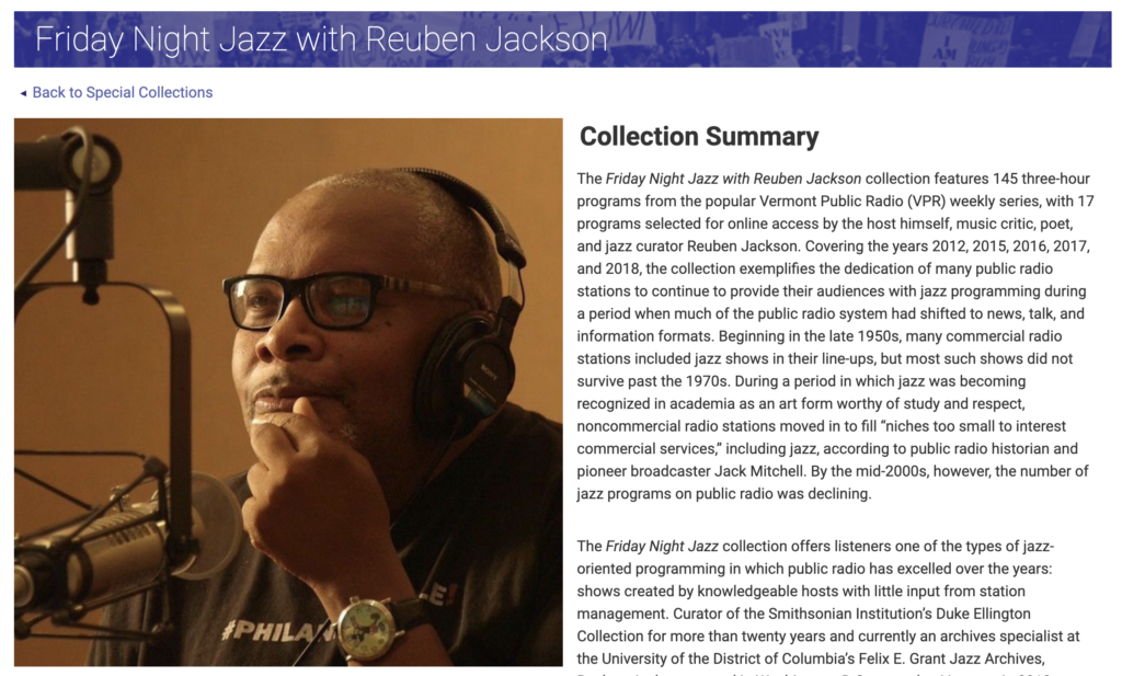 Information about Friday Night Jazz with Reuben Jackson